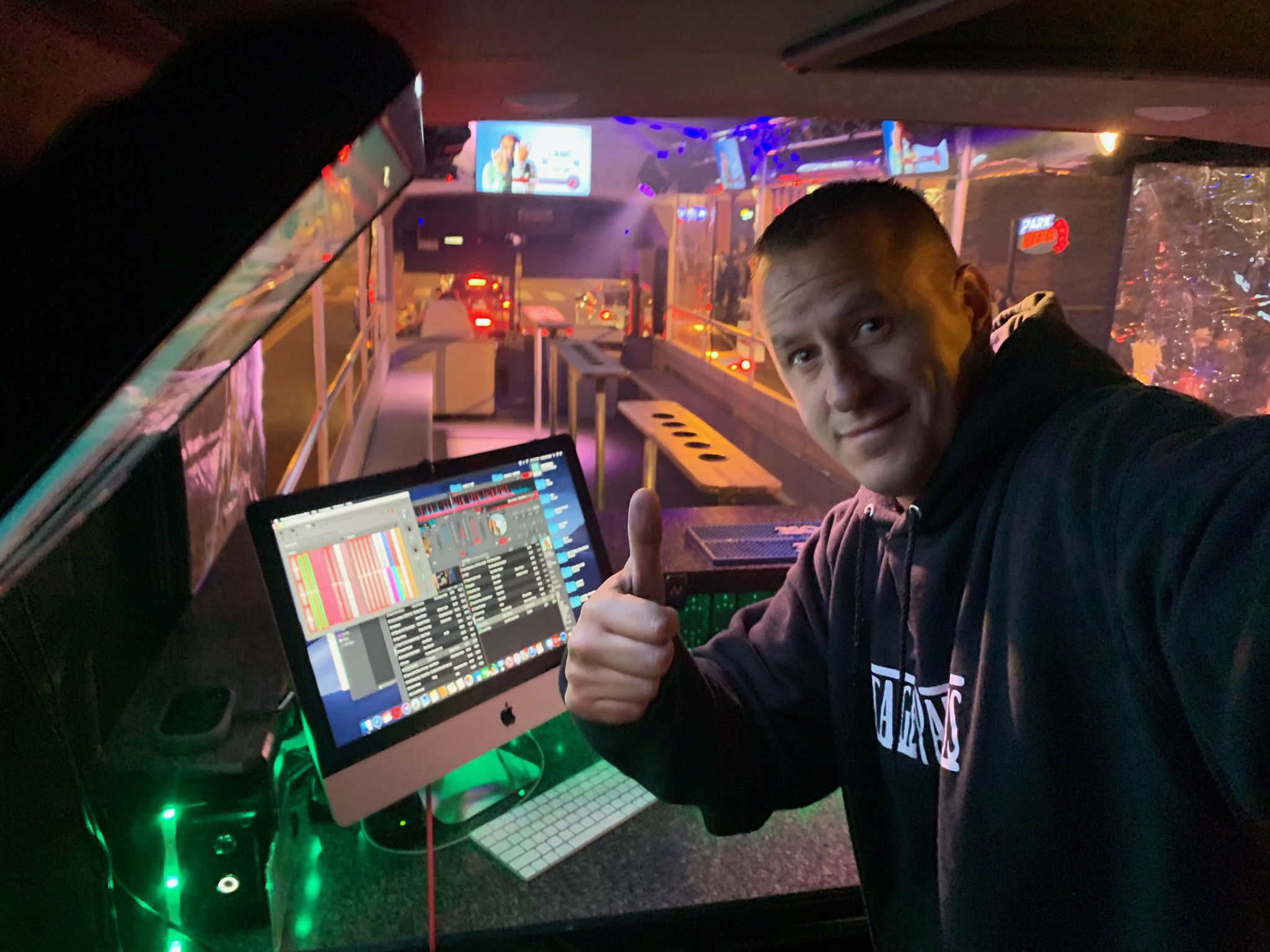 DJ Inside Bus