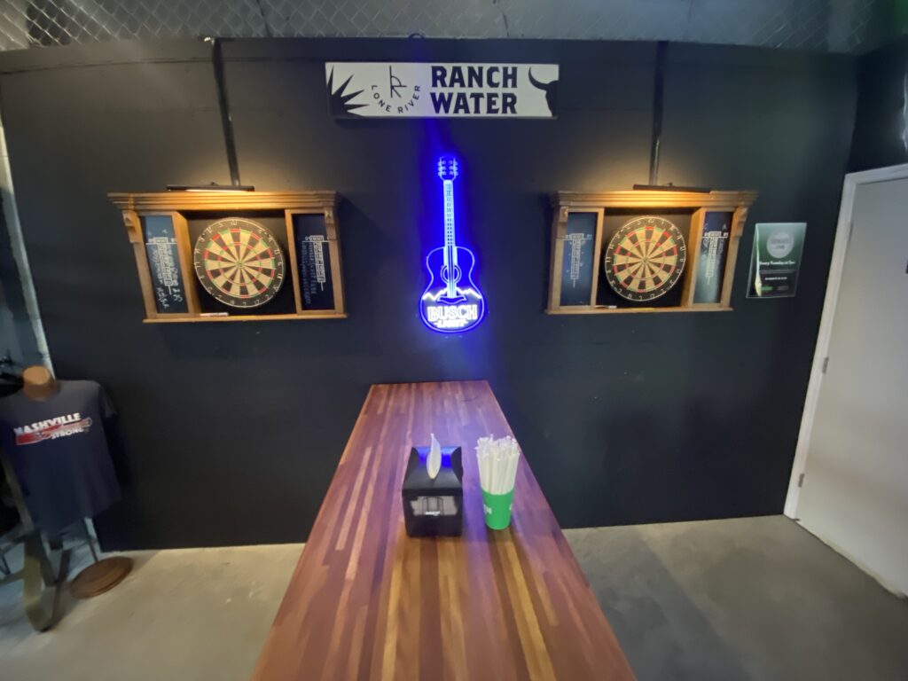 Green Light Bar darts, Upstage Party Bus Nashville