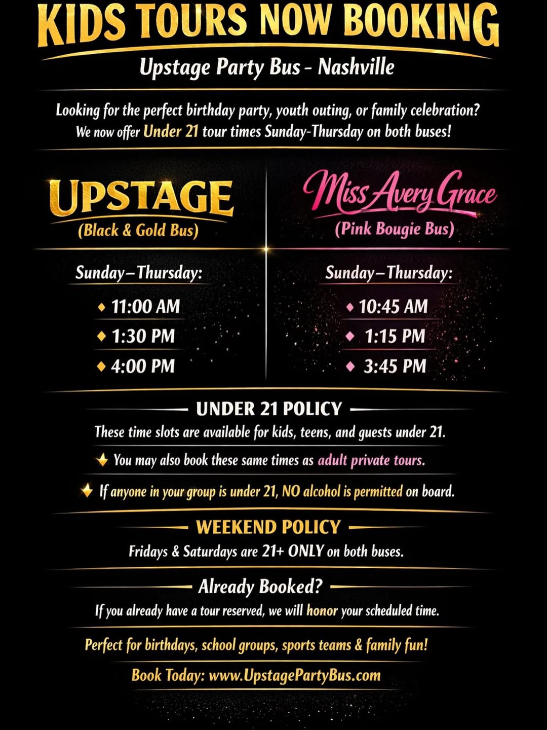 Kids Party Bus Tours in Nashville TN